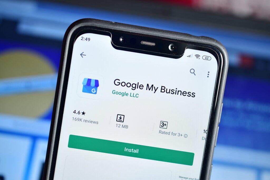 Google My Business app on phone